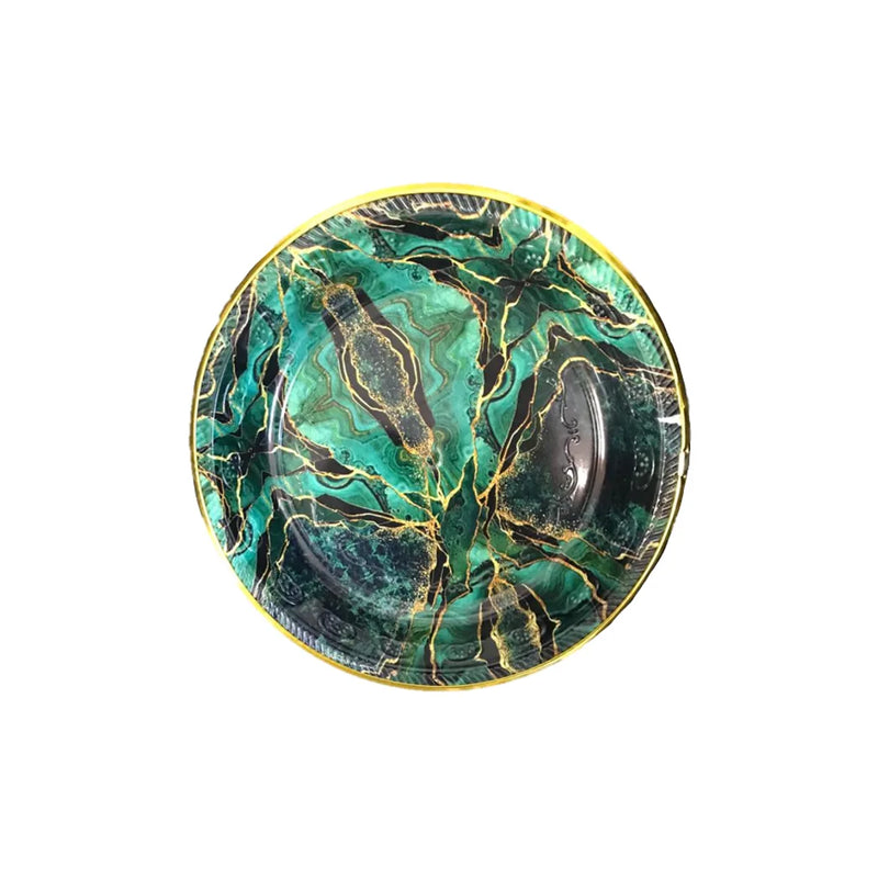 Round Plastic Tray Printed Geode Pattern Design Assorted Designs