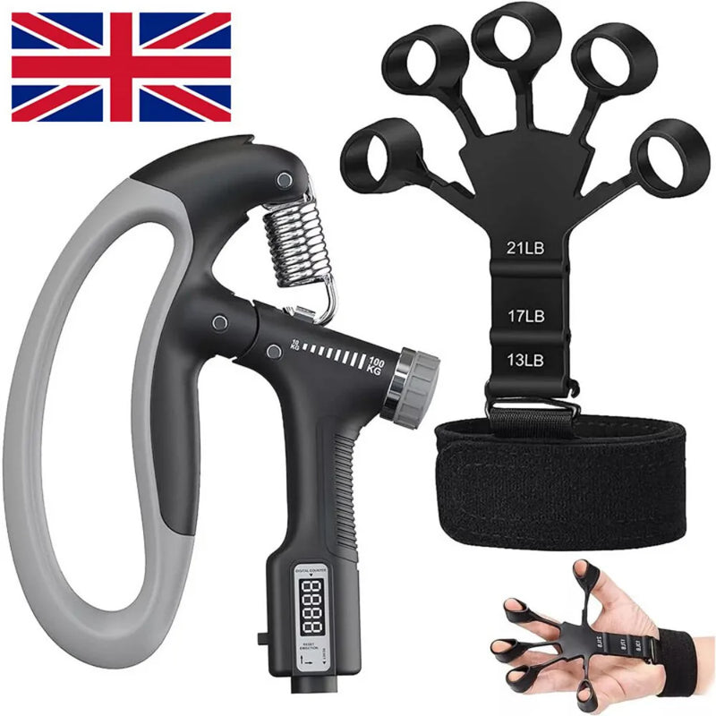 Sport 10-100 kg Hand Grip Strengthener Adjustable Forearm Wrist Finger Trainer~