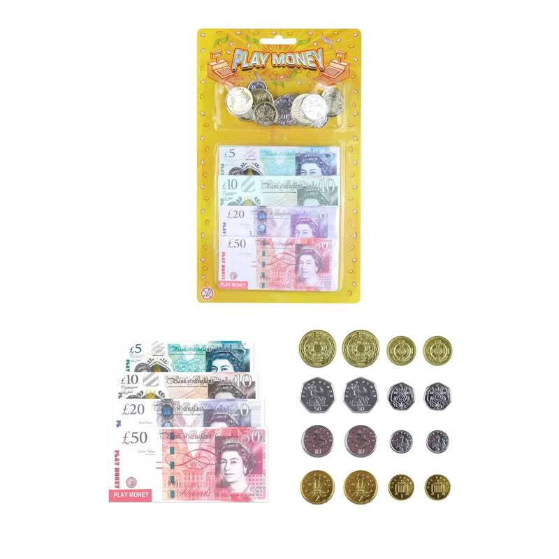 Kids Fake Play Money Notes & Pound Coins