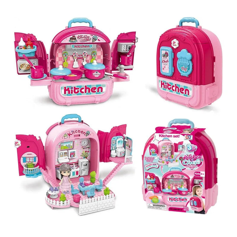 Kitchen Chef 3 In 1 Backpack Pink
