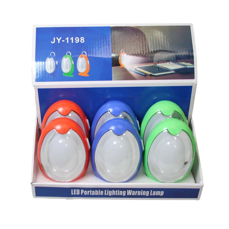 Plastic Led Portable Egg Shaped Round Lamp Assorted Colours