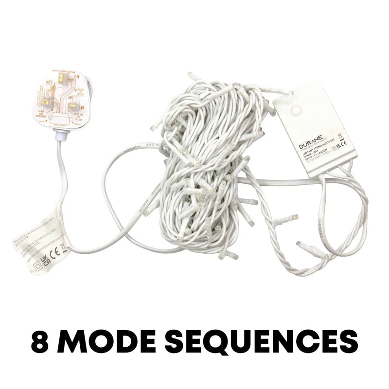 Durane Led Fairy Light String White Wire 100 Bulbs White