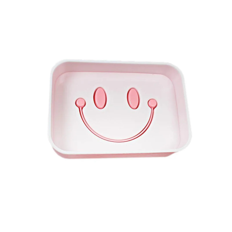 Bathroom Smiley Face Plastic Soap Dish Holder Bo x Assorted Colours