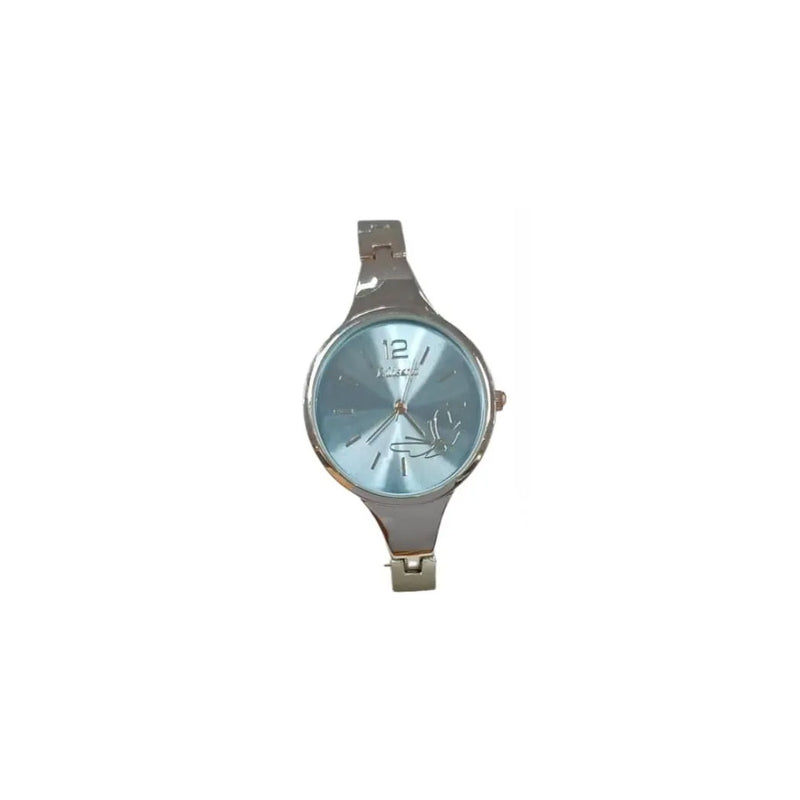 Luisant Ladies Fashion Round Blue Dial Silver Steel Bracelet Strap Watch - CLEARANCE NEEDS RE-BATTERY