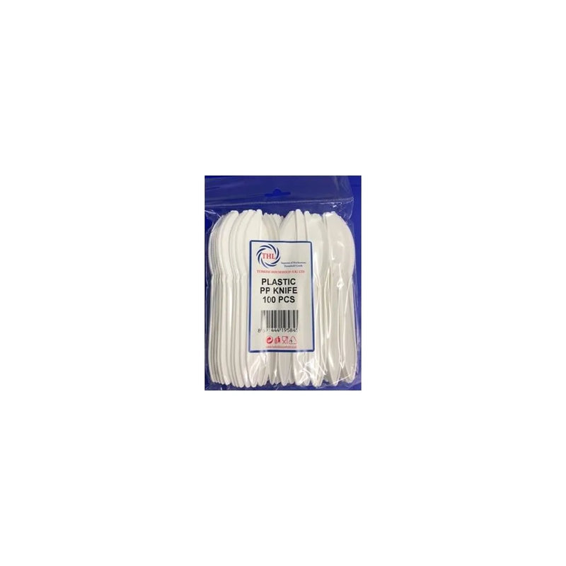 Plastic Disposable White Knife 100 Piece