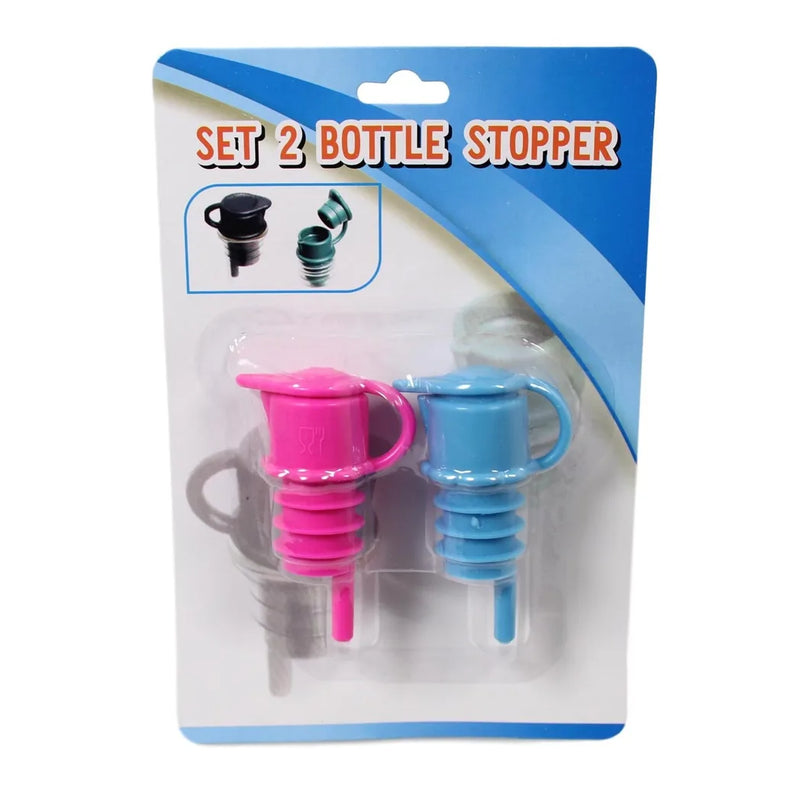 Oil Vinegar Wine Bottle Stopper Pack Of 2 Assorted Colours