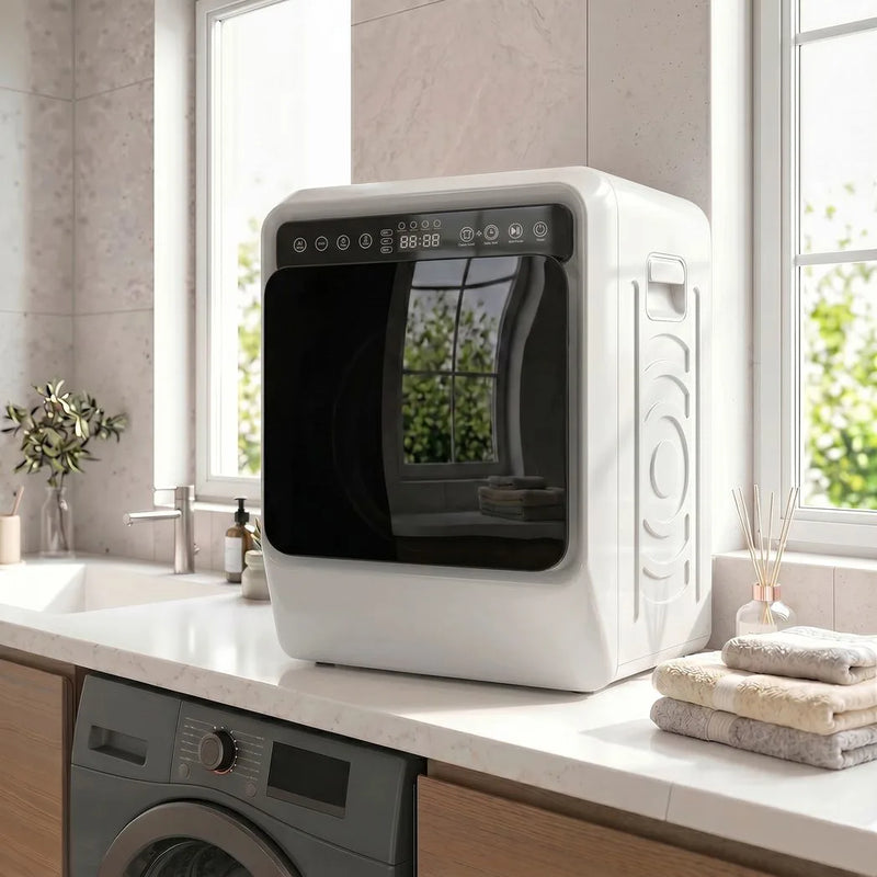 HOMCOM 5kg Vented Tumble Dryer, 1000W Compact Tumble Dryer with Smart Drying, Freestanding Stackable Clothes Drying Machine