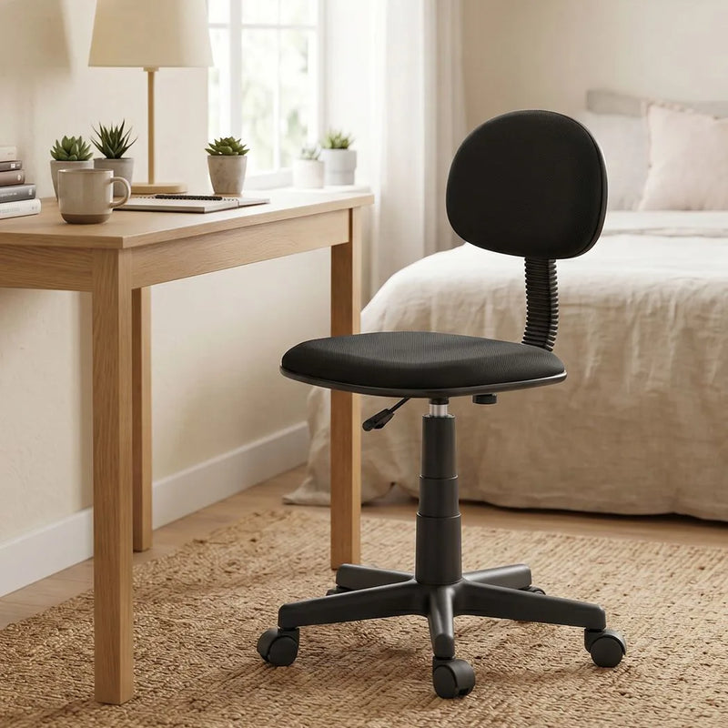 HOMCOM Small Armless Office Chair - Black