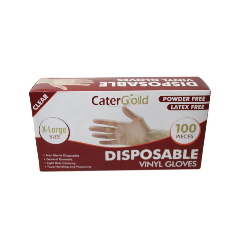 100 Vinyl E x amination Gloves Clear E x tra Large