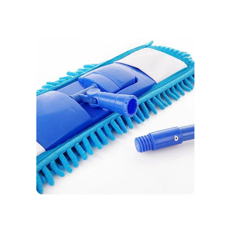 Flat Microfibre Floor Mop With E x pandable Stick Pole Handle Assorted Colours