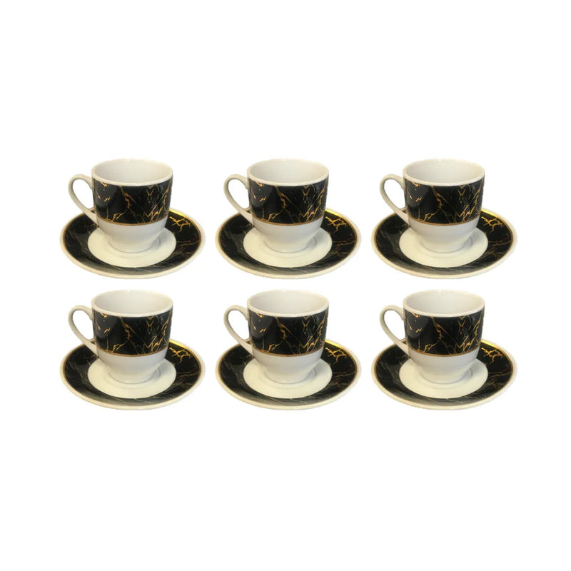 Coffee Espresso Cup Set With Saucers Set Of 12 Assorted Designs (Parcel Plus Rate)