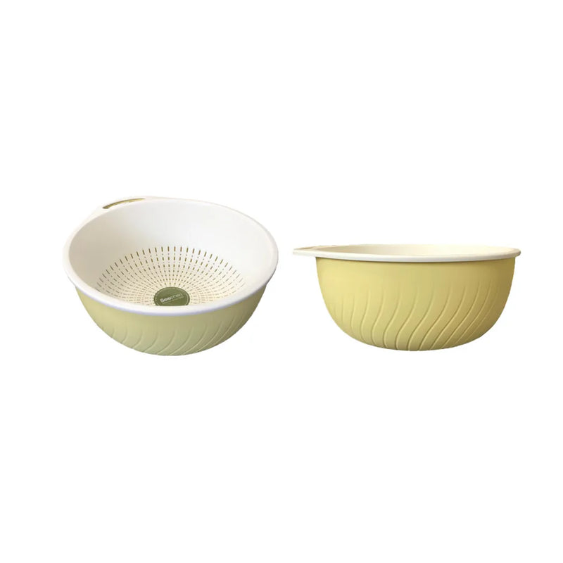 Round 2 Piece Colander Drainer Strainer Basket Assorted Colours