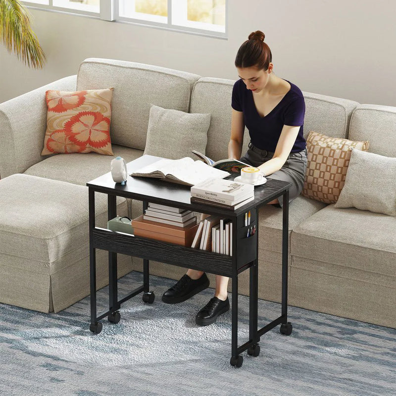HOMCOM 80 cm Drop Leaf Writing Work Desk - Black