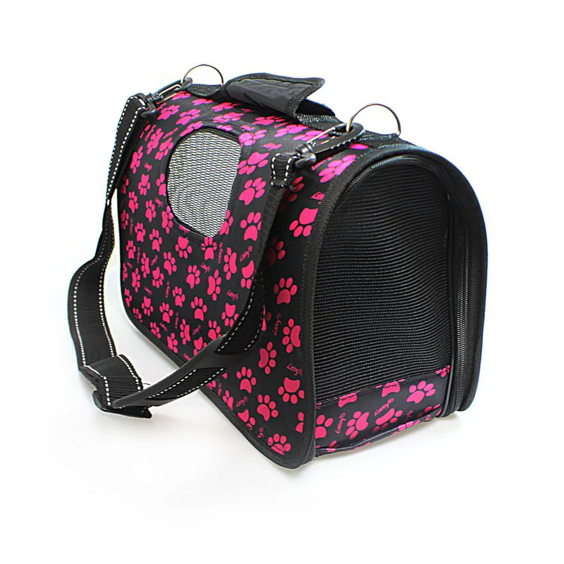 Pet Dog Cat Foldable Carry Case With Handle And Printed Design Assorted Designs