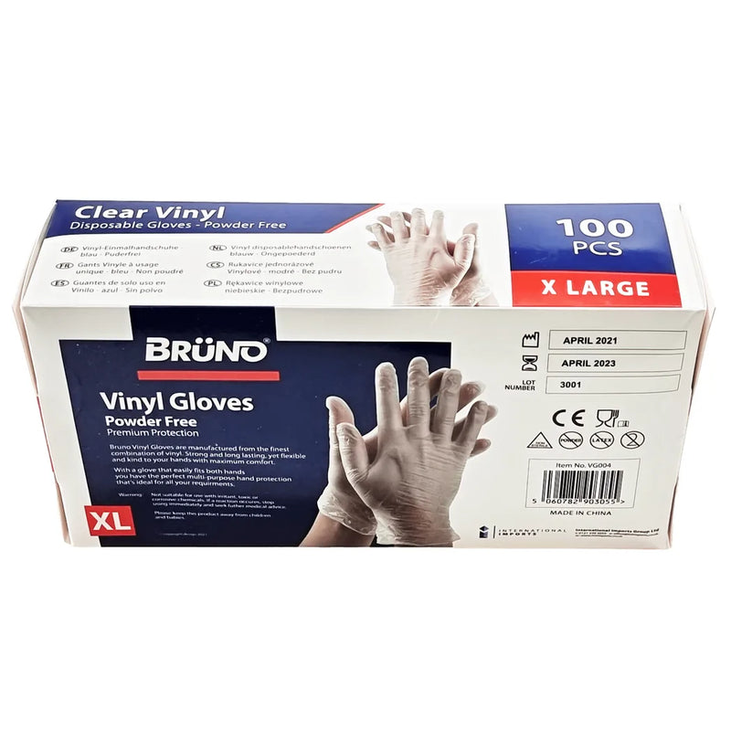 100 x l Disposable Vinyl Clear E x amination Gloves Powder Free Late x Free Gloves