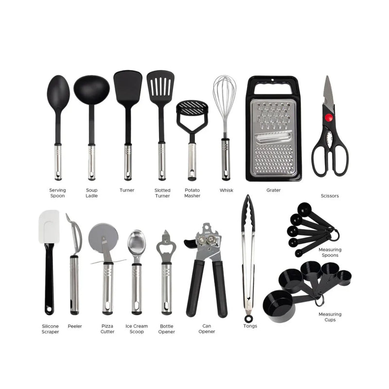 Plastic Kitchen Cooking Utensil Set Of 17