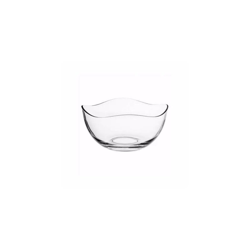 Transparent Elegantly Curved Fruit Salad Bowl In Gloss Premium Glass Home