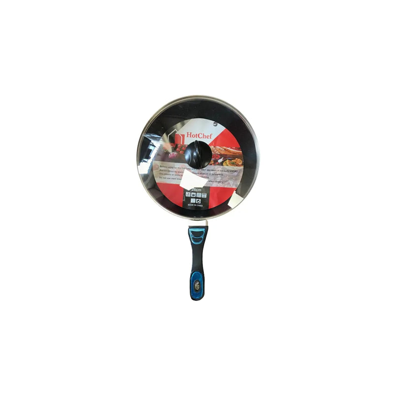 Frying Pan With Deep Base And Glass Lid Speckled Assorted Colours