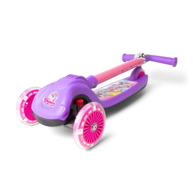 Unicorn Trail Twister Push Scooter With Light Up Wheels Outdoor Game - Purple for Girls