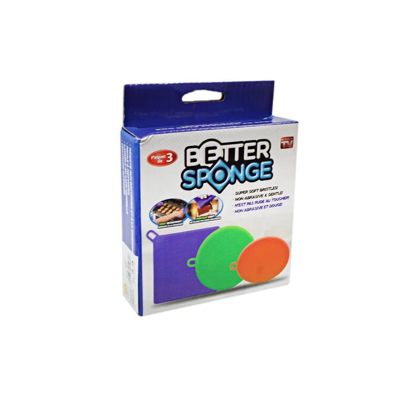 Hot Better Silicone Dishwashing Sponge Pack Of 3