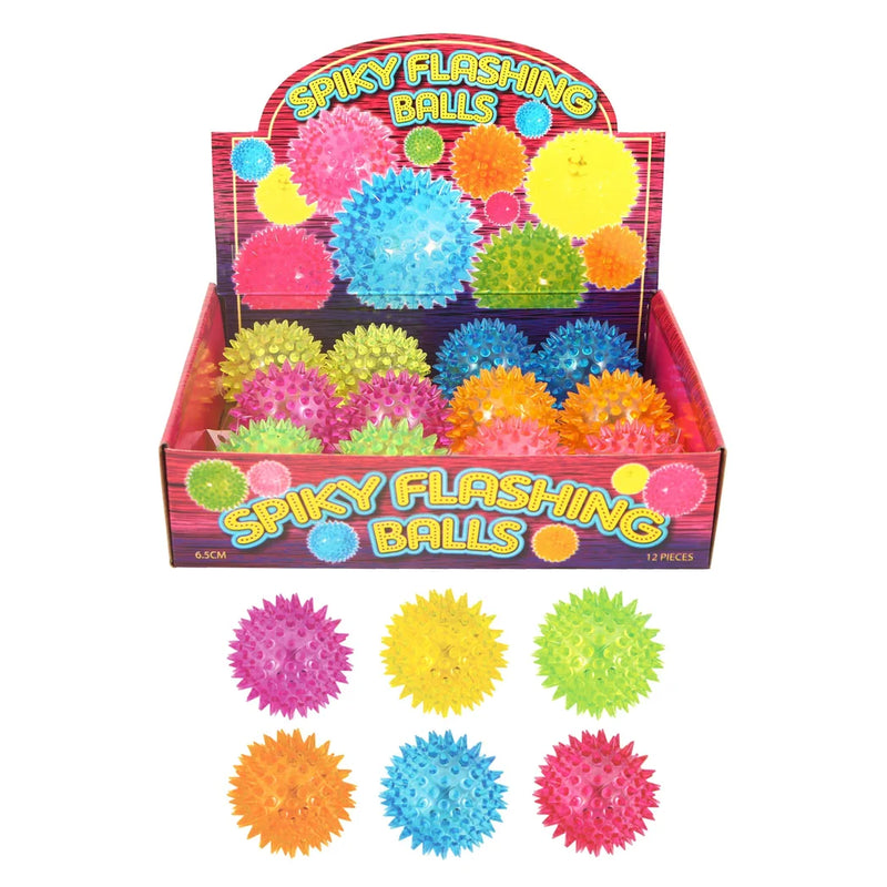 Light Up Spiky Flashing Bouncing Balls Assorted Colours