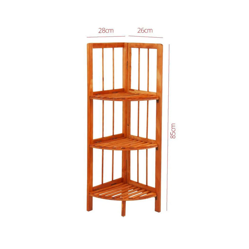 Wooden Corner Rack Maple 3 Tier