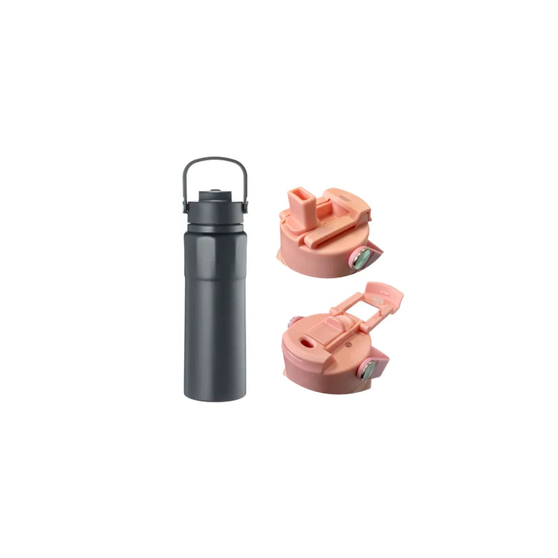 Stainless Steel Water Drinking Travel Thermos Flask Tumbler With Handle 750Ml Assorted Colours