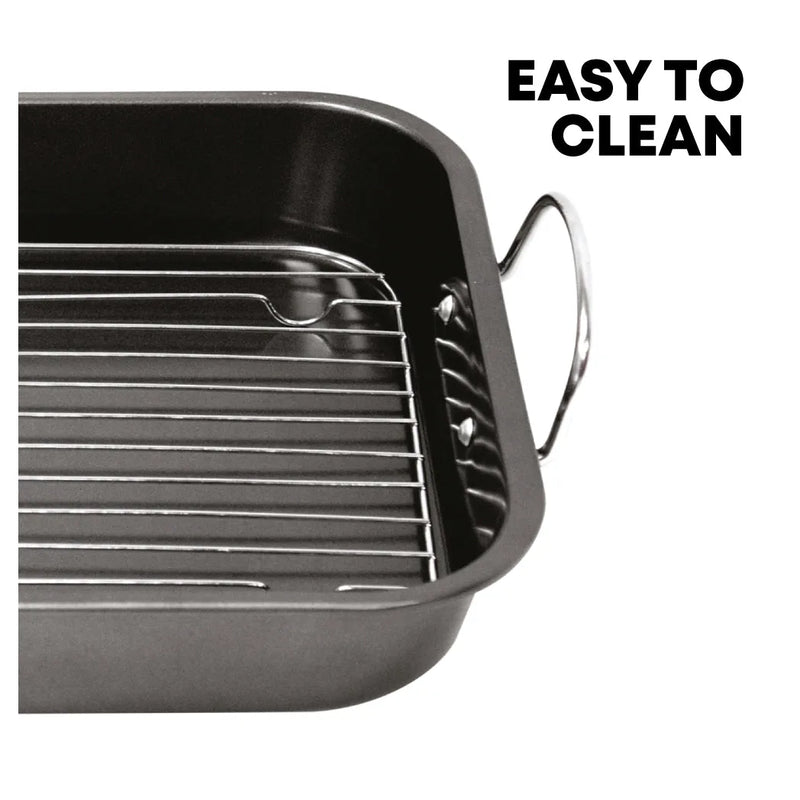 Sq Professional Non Stick Roasting Tray With Rack 3.5L