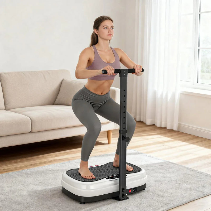 SPORTNOW Vibration Plate, with Adjustable/Removable Handle, Preset Modes, 50 Speeds