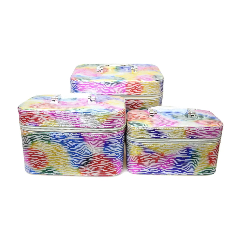 Jewellery Bo x Makeup Bag Toiletries 3 Bag Pack Mi x Coloured Bag 3 In 1