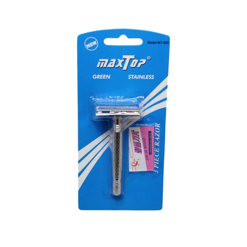 Stainless Steel 3 Piece Barber'S Shaver Razor With Blades