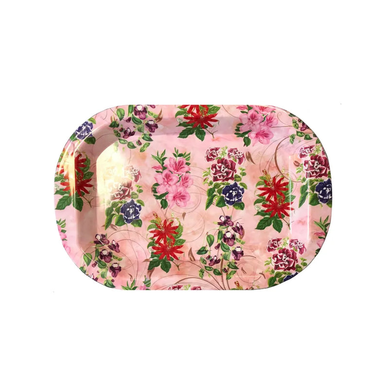 Plastic Rounded Rectangle Serving Tray With Printed Design Assorted Designs