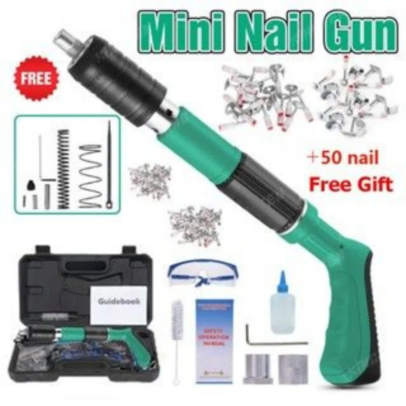 Woodworking Integrated Air Nailer Manual Steel Nail Nailer 4 Gears Power Gun NEW-green