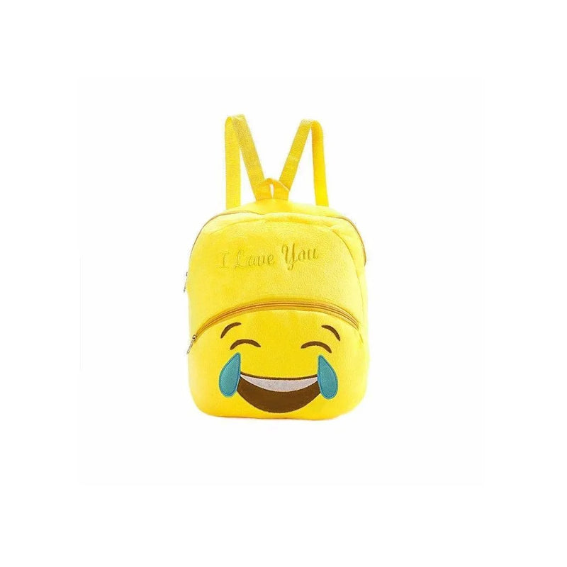 Children'S Fuzzy Yellow Emoji Style Backpack Assorted Designs