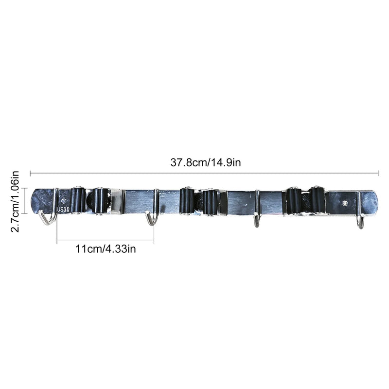 15 Inch Wall Mount Broom Holder Mop Broom Organizer Garage Garden Kitchen Tool Adjustable Storage (US Logistics only For USPS.TK/TMEU only For self-pickup)