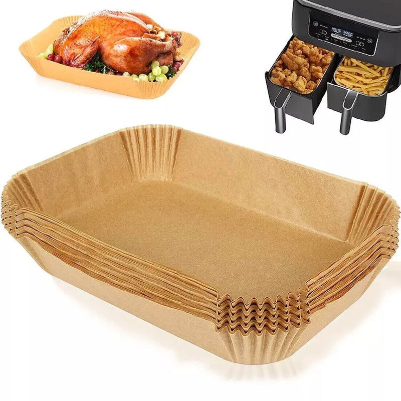 NEW 100*Air Fryer Paper+100*Circular Pad Paper Liners Disposable NonStick Parchment UK