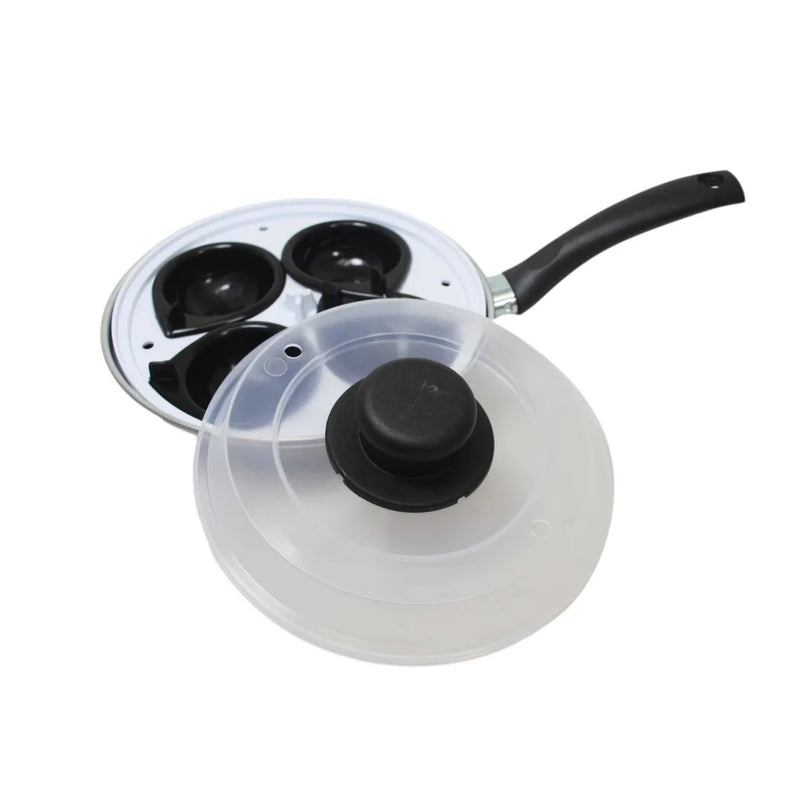 Non Stick Home Kitchen 4 Egg Poacher Pan With Long Safety Handle Egg Poacher