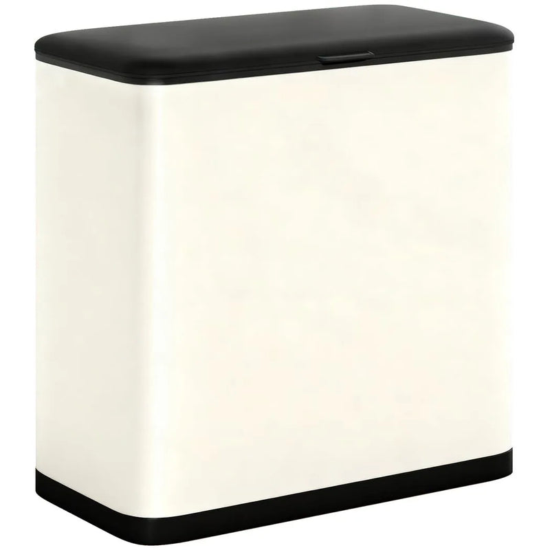 HOMCOM 8L Hanging Kitchen Bin, Rubbish bin with Lid and Removable Inner Bucket for Kitchen Cabinet Door, Under Sink, Office