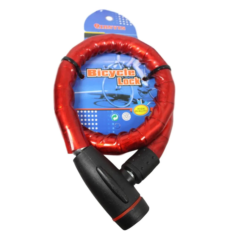 Thick Bicycle Bike Lock With 2 Keys Assorted Colours