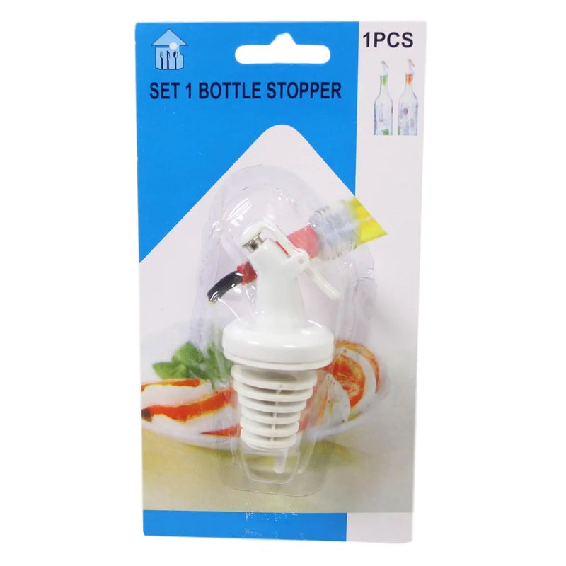Plastic Oil Vinegar Wine Bottle Stopper Pourer Spout White