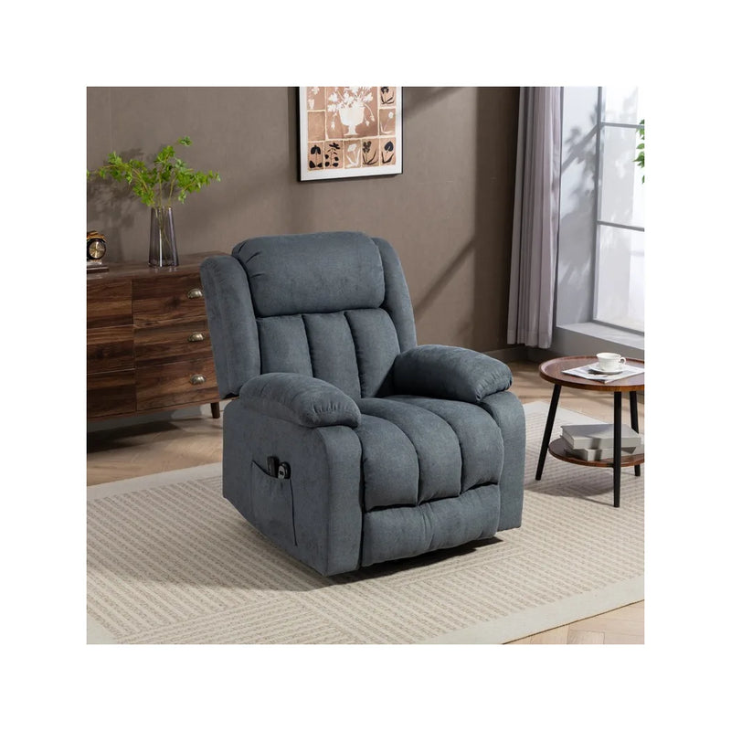 HOMCOM Power Lift Recliner Chair with Vibration Massage, Lift Chair for Elderly with Footrest, Remote, Side Pocket, Grey
