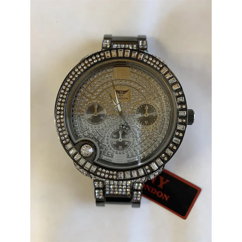 NY LONDON GENTS BLING WATCH GUN.BLACK PI-7498