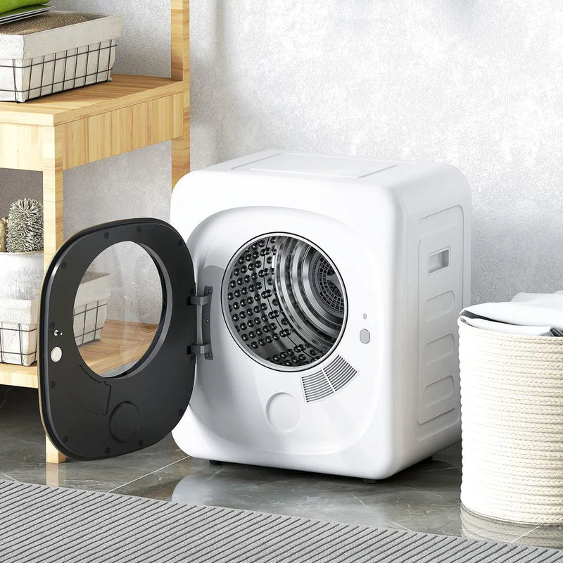 HOMCOM 4kg Vented Tumble Dryer with 5 Drying Mode, 800W Compact Freestanding Front Tumble Dryer White