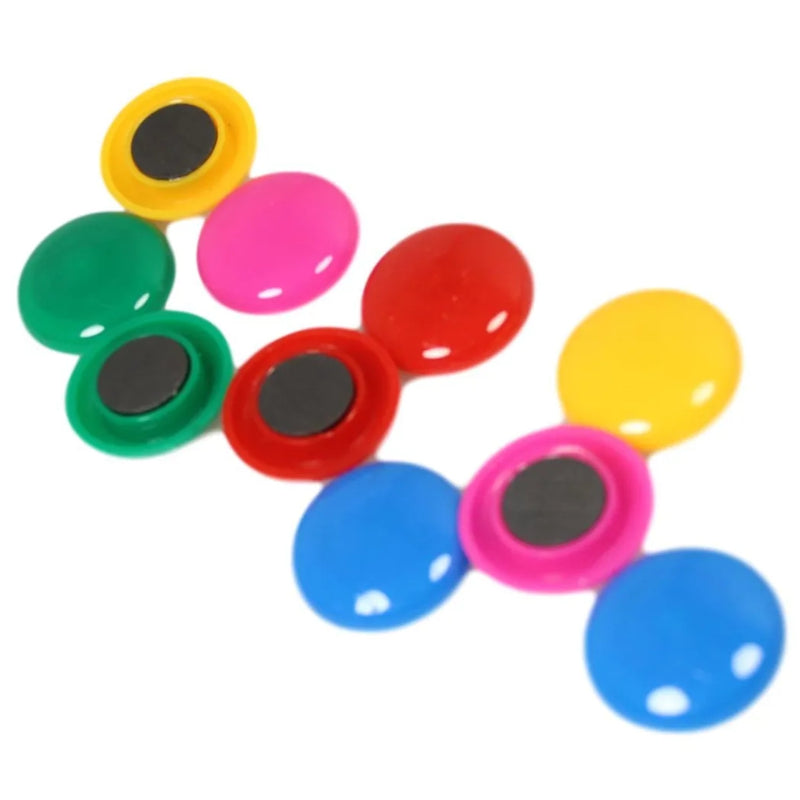 Round Fridge Freezer Magnets Pack Of 10 Assorted Colours