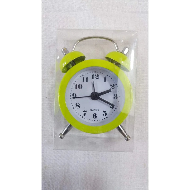 Classic Double Bell Mini Alarm Clock Assorted Colours