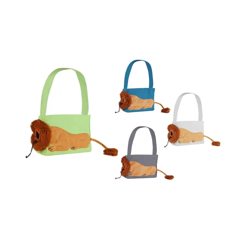 Pet Dog Cat Canvas Shoulder Tote Carrier Bag With Lion Design Assorted Colours