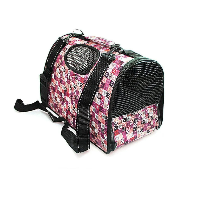 Pet Dog Cat Foldable Carry Case With Handle And Printed Design Assorted Designs