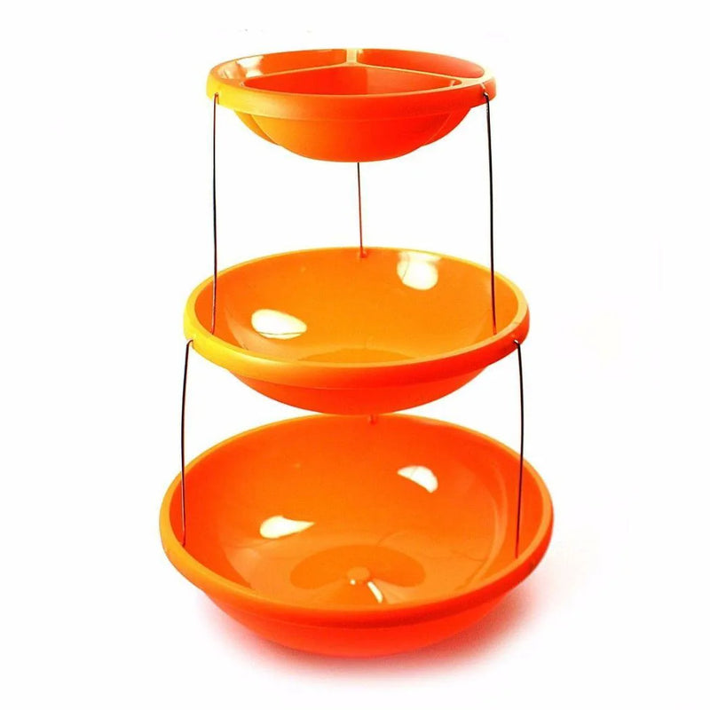 Plastic Twist Fold Party Food Serving Bowl 3 Tiers Assorted Colours