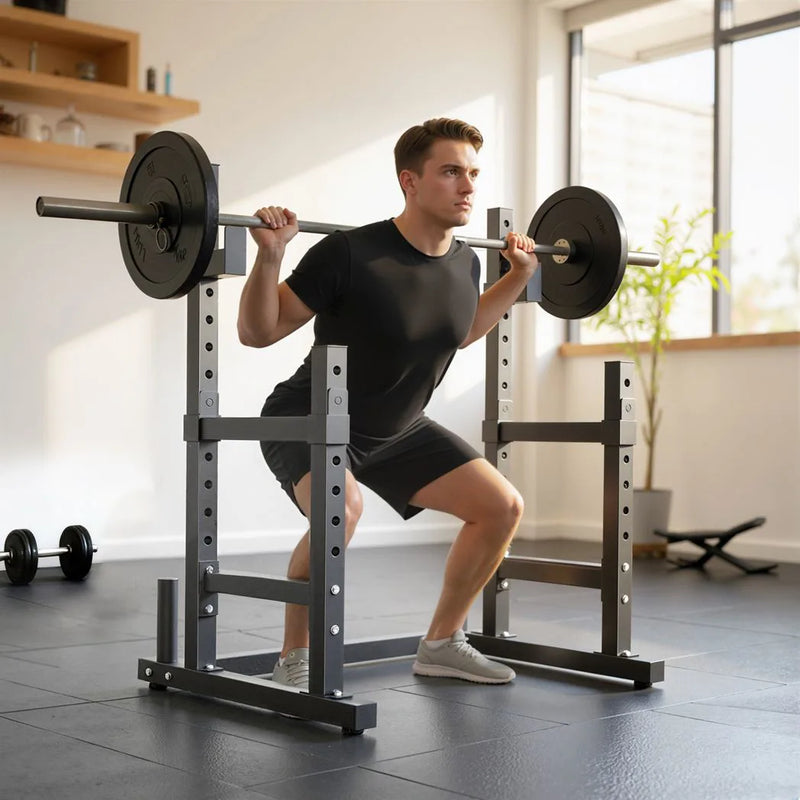 SPORTNOW Adjustable Squat Rack with Plate Holders, 300 kg Load