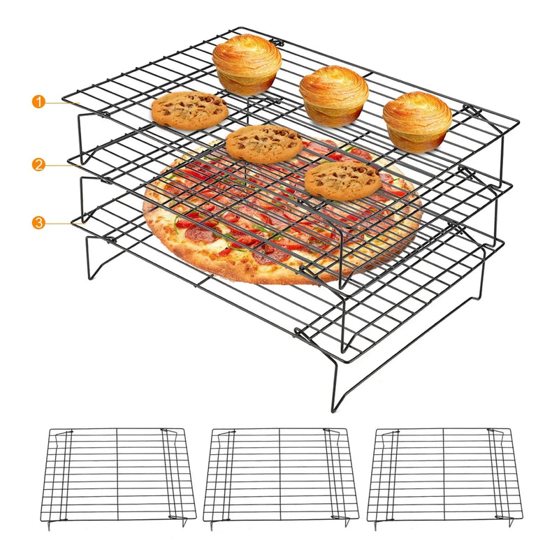 Carbon Steel Cooling Rack Nonstick Cooking Grill Tray For Biscuit / Cake / Bread